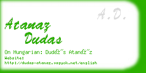 atanaz dudas business card